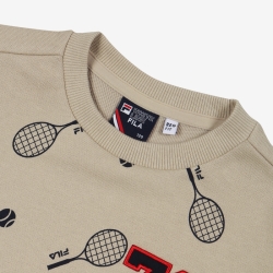 Fila Tennis Print One-on-one - Poikien T Paita - Hiekka | FI-92331